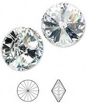 Preciosa Crystal 12mm Pointed Back Rivoli Rhinestones